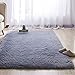 Produktbild LIYINGKEJI Super weiche Moderne Shag Area Teppiche, 80X120 cm, Schlafzimmer Wohnzimmer Wohnzimmer Rutschfeste Boden Teppich Teppich Decke für Kinder Spielen Haus dekorieren (Grau)