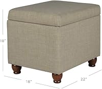 Vista 175 de HomePop Decoración para el hogar K7646-A877 Otomana tapizada moderna rectangular de almacenamiento Otomana con tapa con bisagras