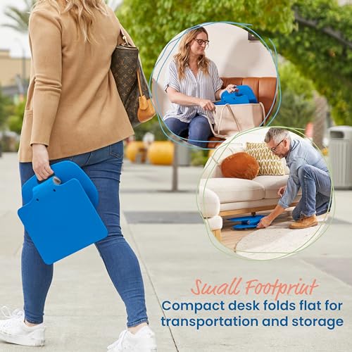 Image of ECR4Kids The Surf Folding Portable Activity Lap Desk, Adjustable, Flexible Seating, Blue