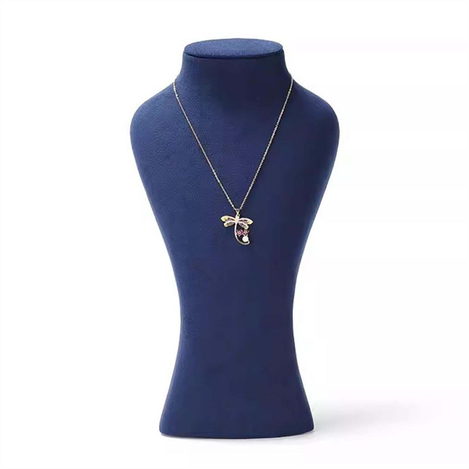 J9V4G6S3B5 Jewellery Storage Jewelry Display Stand, Mannequin Necklace, Blue Pendant Boutique Bust Holder Organizer for Show(Large)