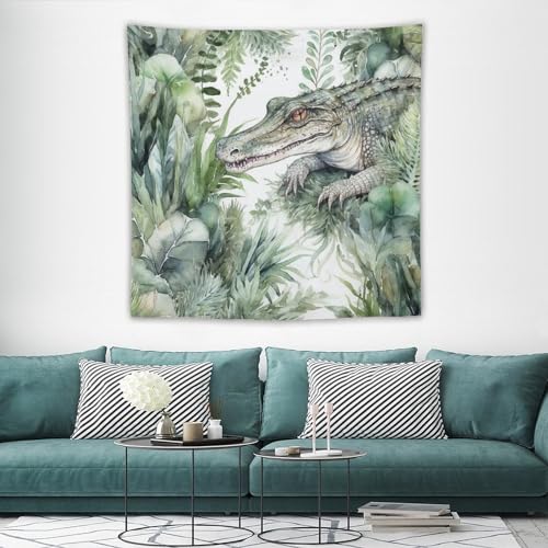 Tapisserie murale décorative crocodile vert drap de plage salon home - 3