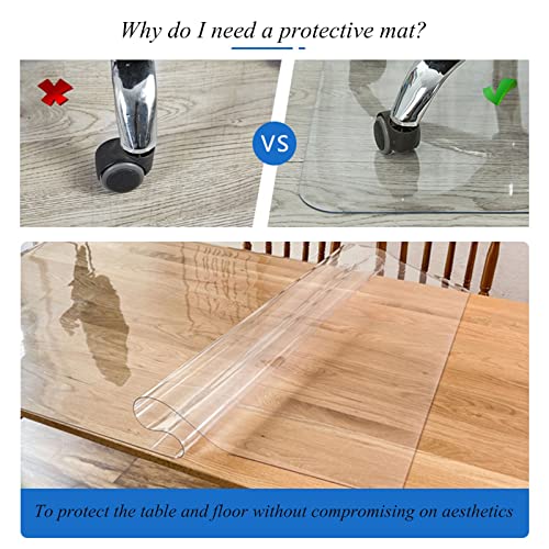Office Desk Chair Pad For Hardwood Floors Transparent Office Chair Floor Protector Heavy Duty Desk Chair Mat For Hardwood Floor 2Mm Thick Floor Mat Pvc Desk Mat For Carpet Anti-Scratch ( Color : Clear #TOP4