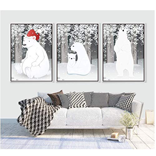 Peintures du nord simples decoration de la salle 3 pieces 50x70cm
