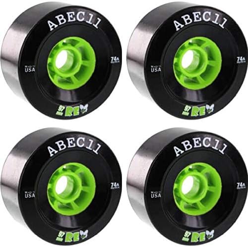 ABEC 11 REFLY 97mm 74a Black/Lime Wheels Set