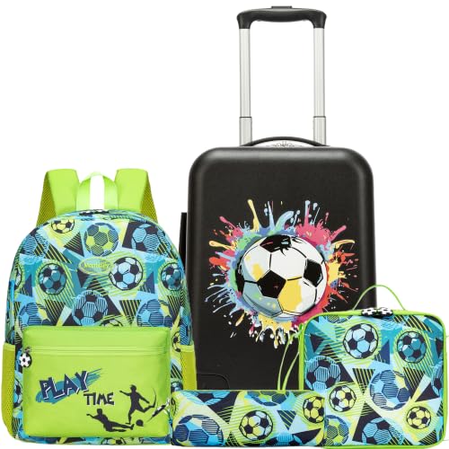 Image of Kids Carry on Luggage Set 5 Piece Toddler Luggages with Wheels 16 inch Kids Suitcase for Boys Airline Approved