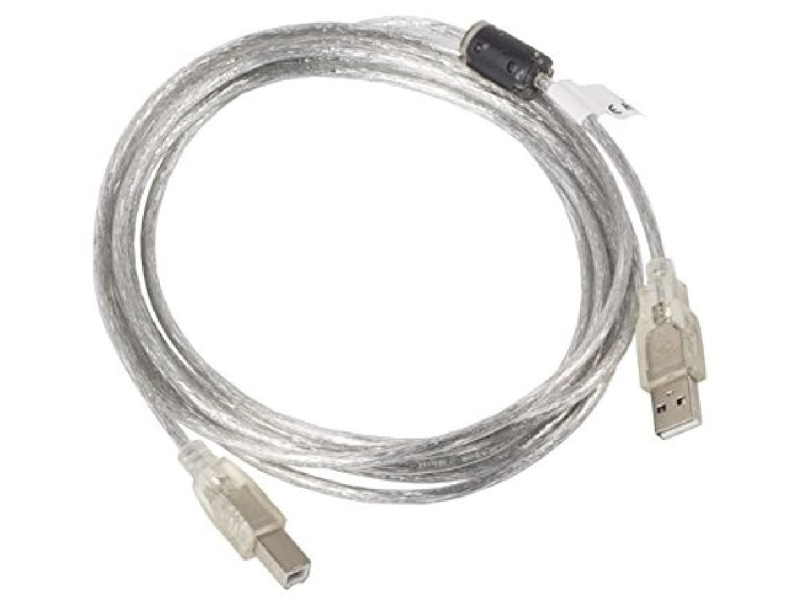 lanberg CA-USBA-12CC-0030-TR USB 2.0 A Male to USB 2.0 B Male Cable with Ferrite Core Transparent 3 m Clear