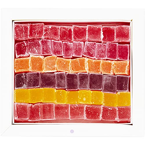 Cerez Pazari Turkish Delight with Strawberry, Peach, Melon, Tangerine, BlackBerry Flavours 454g, Gourmet Medium Size Snacks Gift Box, No Nuts Sweet Traditional Vegan Soft Candy Dessert - 6