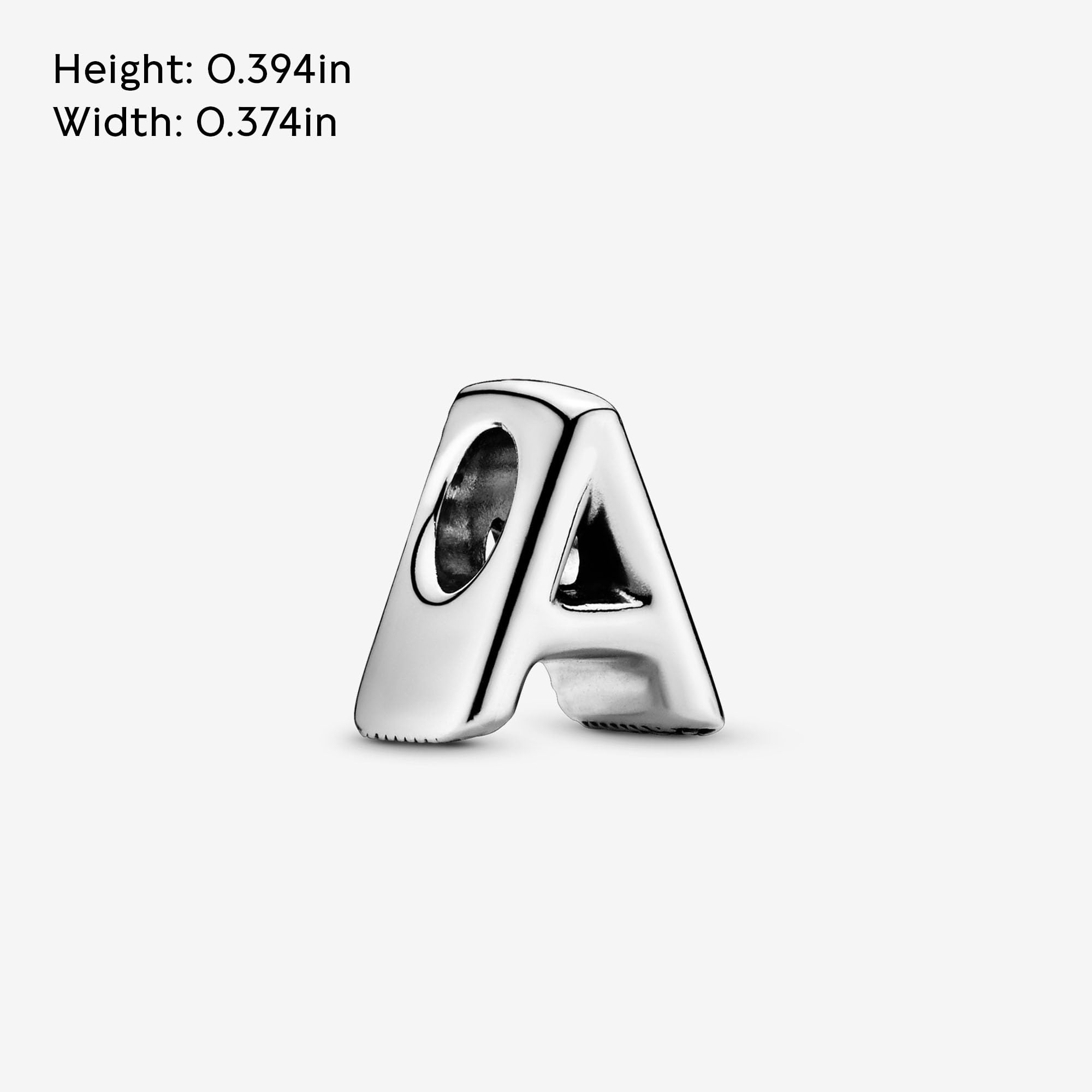 PANDORA Moments Buchstabe A - wendbares Alphabet-Charm aus Sterling-Silber mit geprägten Herzen und Perlen an der Rückseite - kompatibel mit Armbändern Moments Kollektion