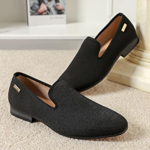 Men's Orange Loafers, Casual Slip-On Shoes, Mesh Upper & Insole, Round Toe, Moderate Cushioning, Spring/Summer2