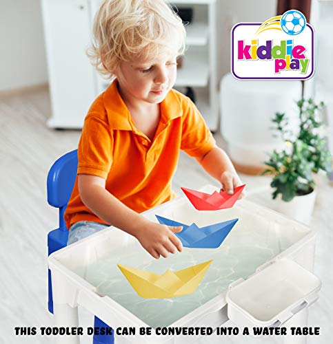 Building Blocks Table for Kids 7 in 1 Activity Table Set for Toddler, with Chair & 2 Hanging Storage Boxes, Compatible with Building Bricks - Thumbnail 5
