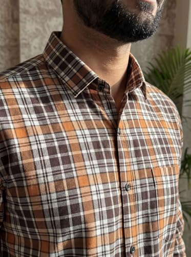 Image of NoseQueen Men's Premium Checked Casual Shirt | Regular Fit Full Sleeve Cotton Shirt for Men | Smart Casual Check Shirt