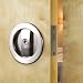 CCJH Invisible Barn Wood Sliding Door Gate Cup Handle Lock Hardware with Keys (Sliver (Dia-2.95"))