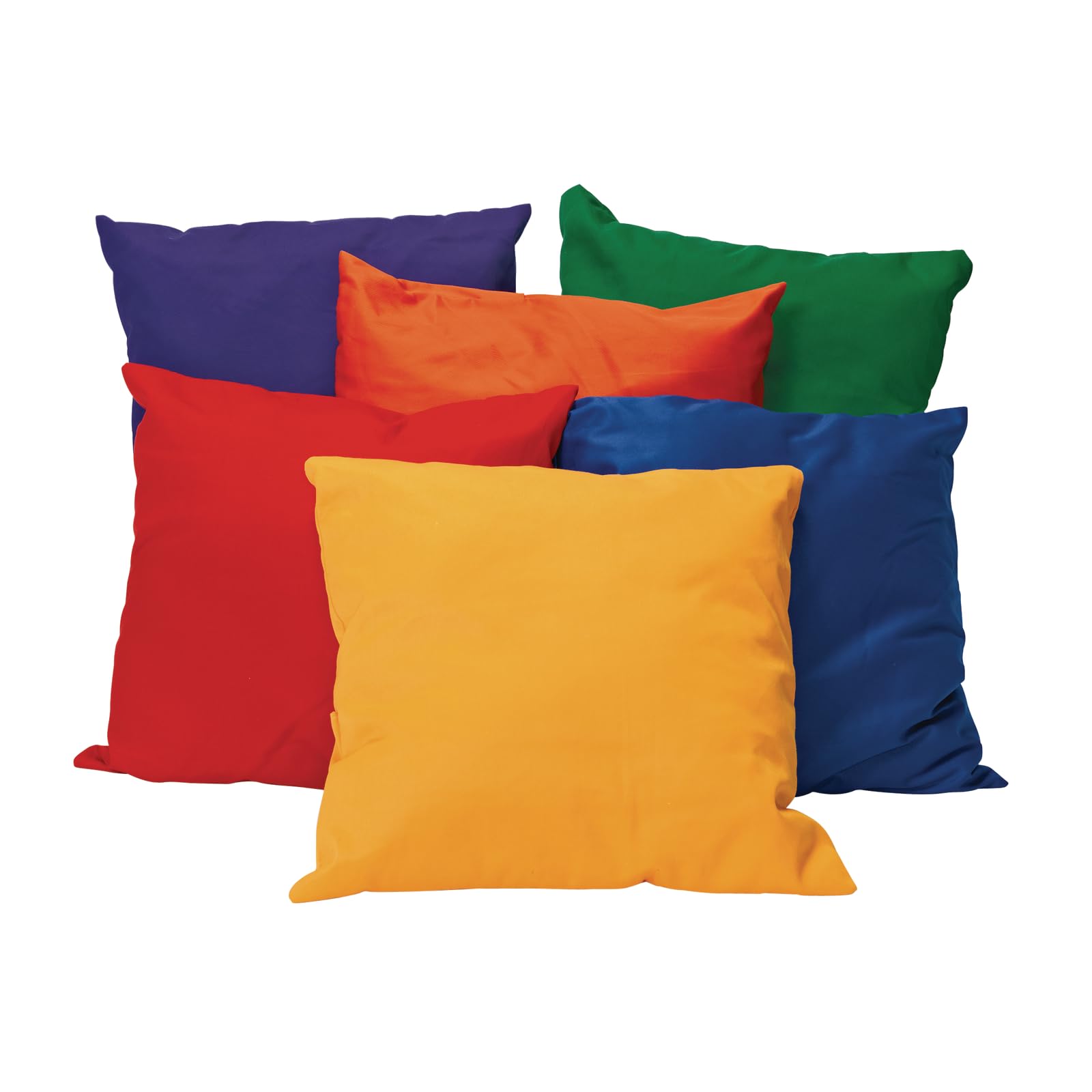 20 inch Square Bright Pillows by Environments - Set of 6, Washable Throw Pillows, Create Soft and Cozy Areas in Preschools, Classrooms, Daycares and
