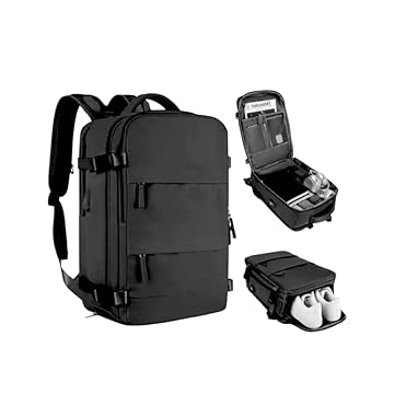 Mochila Executiva de Viagem, Grande, Compacta, mala viagem, Unissex, Reforçada, Escola, Mala de Mão, Trabalho, Escritório, Academia, Moderna, Notebook, Com USB (PRETA)