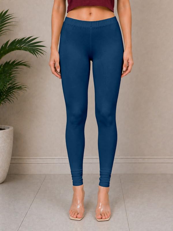 Image of TRENDMALLS Women's Microfiber Elastane Stretch Soft Churidar Length Leggings with Ultrasoft Waistband