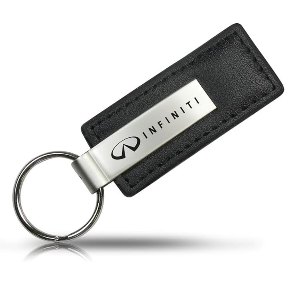 Au-TOMOTIVE GOLD Infiniti Black Leather Keychain