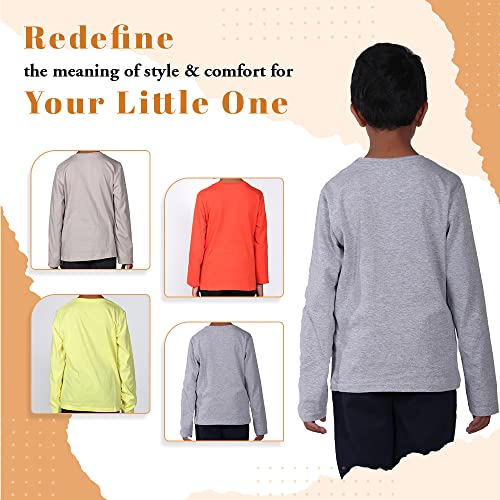 Image of YUV Kids Boys Printed Multicolor 100% Cotton Full Sleeve T Shirt for Kids Super Soft Breathable Lightweight Gifts for Kids | 7 to 12 Years, Pack of 4