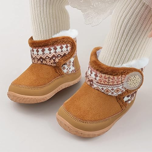 L-RUN Baby Boots Infant Toddler Boys Girls Ankle Booties Little Kids Winter Shoes for Indoor Outdoor Walking Warm Shoes2