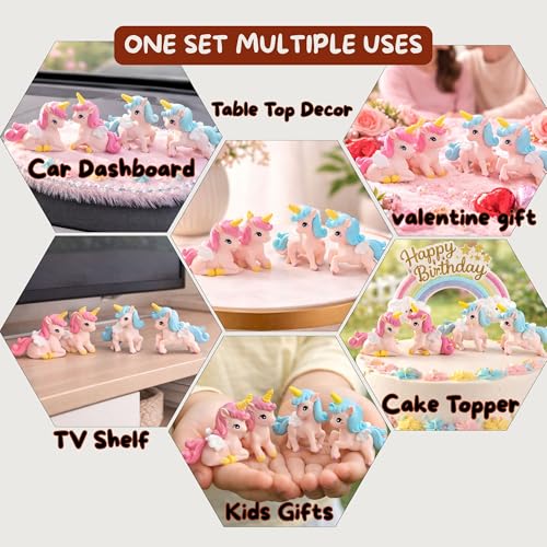 Image of CraftVatika Miniature Unicorn Showpiece Gift for Kids Girls Sister Girlfriend, Home Decor Items, Table Shelf Decoration Items, Valentine Day Birthday, Car Dashboard Gift