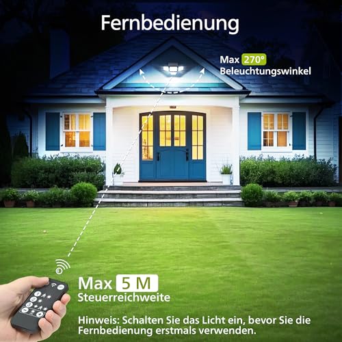 Philips Solarlampen für Außen mit Bewegungsmelder, 196 LED mit PIR-Bewegungsensor, 3 Modi, 4 Verstellbare Lampenköpfe… – Ansicht 6