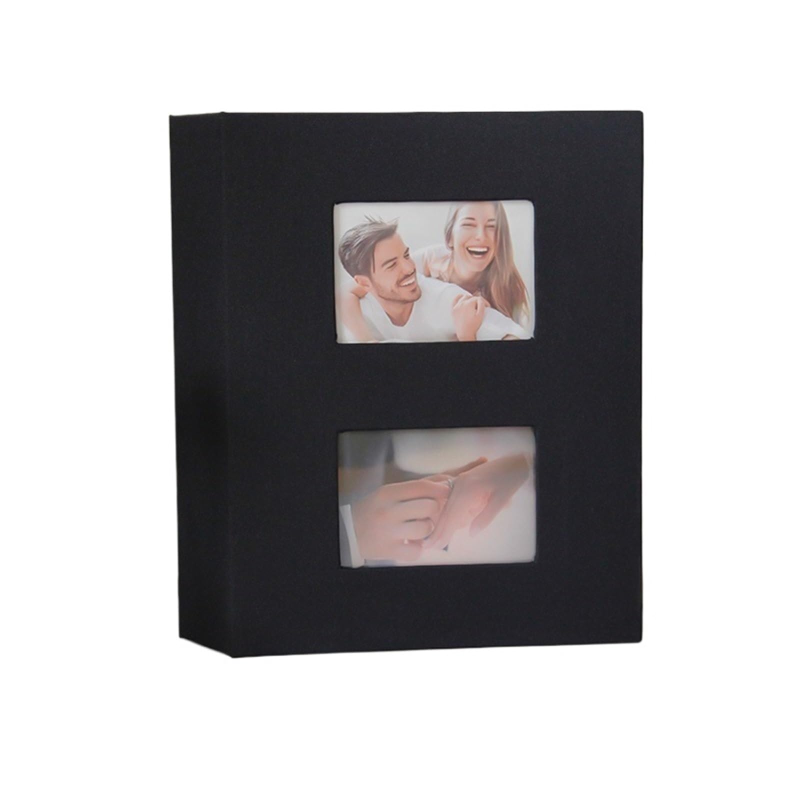 Photo Album 4x6, Small Linen Cover Albums Holds 200 Pockets, Slip In For Photos for Family Anniversary(Black)