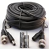 LETONDA 1 Pack 33ft (10M) 4K Ultra HD BNC Video Cable Wire, Security Camera Extension Cable, All-in-One Siamese CCTV Power Cable for DVR System, Includes 2 BNC Connectors