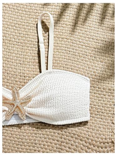 Girl's 2 Piece Padded Bathing Suit Wireless Starfish Swimsuit Spaghetti Strap Vacation Beachwear Set3