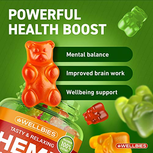 Hemp Gummies - Brain Booster Supplement for Focus, Memory, Clarity, Energy - Omega 3 6 9 - Candy Gummy Bears with Hemp… - Image 4