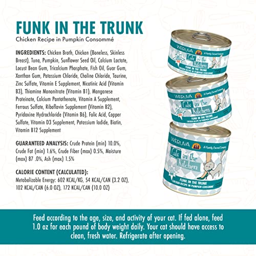 Weruva Cats In The Kitchen, Funk In The Trunk With Chicken In Pumpkin Consomme Cat Food, 3.2Oz Can (Pack Of 24) #TOP6