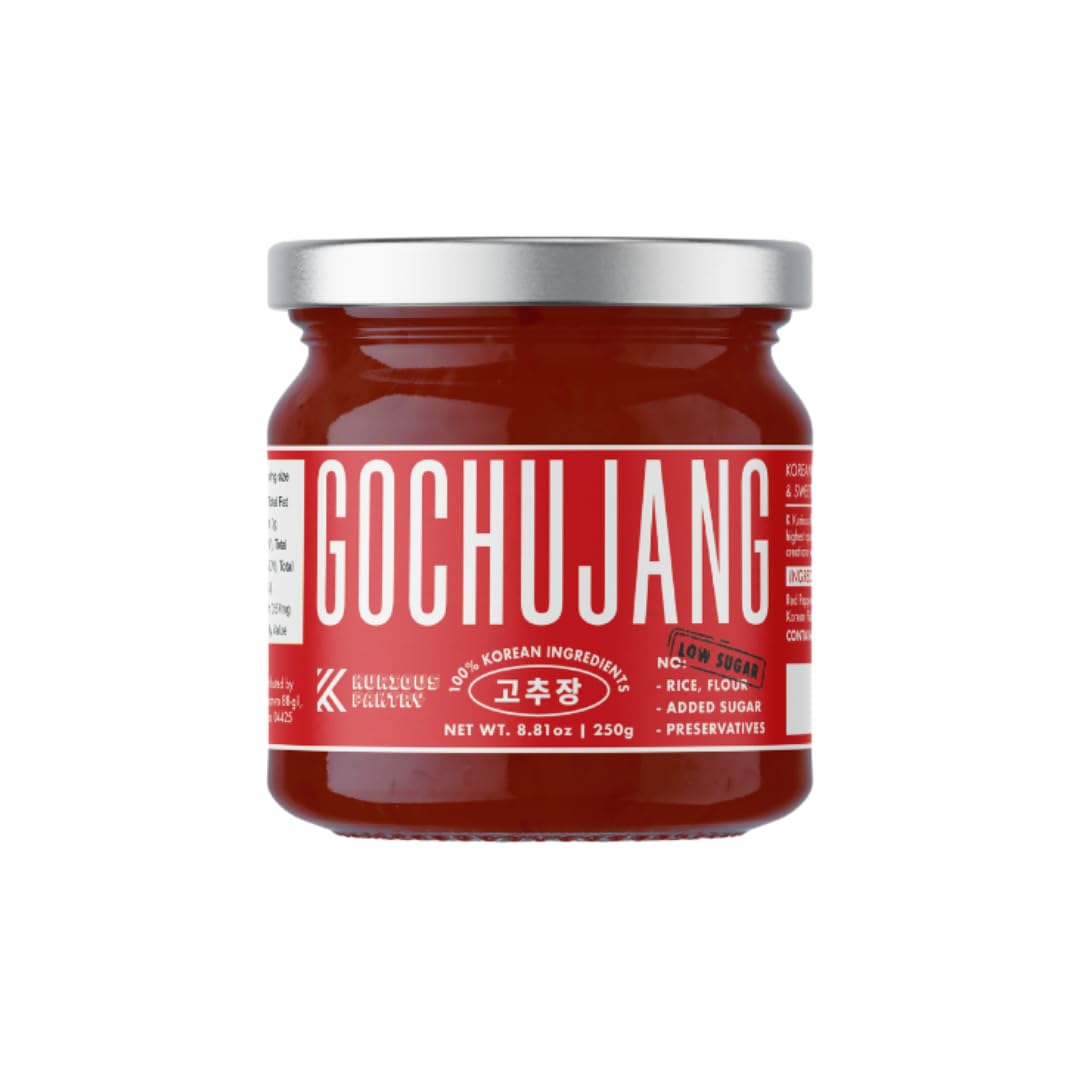 K Kurious Pantry Gochujang, Korean Red Chili Paste, Sauce, Condiment, No Flour, No Added Sugar, No Preservatives, 8.81oz