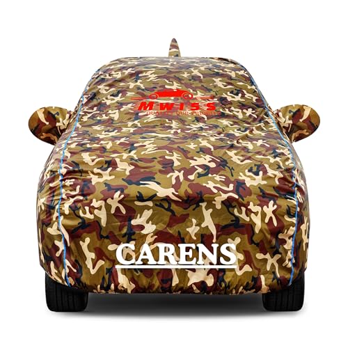 Image of Waterproof Car Cover for Kia Carens | Dustproof, UV & Scratch Resistant Soft Cotton Lining | Triple Stitched, Mirror Pockets & Elastic Hem | Jungle