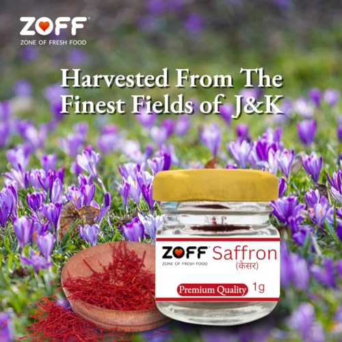 Image of Zoff kesar saffron original- Premium Kashmiri kesar saffron- Hand-Picked & Naturally Aromatic -Perfect for Cooking, Desserts & Wellness -Net Weight: 1g