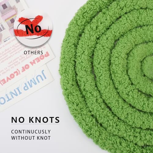 Chunky Yarn for Hand Knitting, Chunky Chenille Blanket Yarn for Crocheting, Bulky Soft Fluffy Chenille for Blanket Project, 8 Pack of 8oz/25yds, Green
