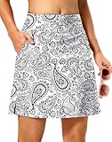Viodia Women's 18" Long Swim Skirt High Waisted Modest Skort Bathing Suit Swimsuit Bottoms Tankini Bikini with Skirts