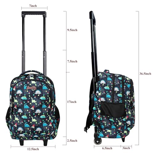 seastig Rolling Backpack Girls Boys 18in Wheeled Backpack Kids Backpack with Lunch Box and Pencil Case School Travel Bag3