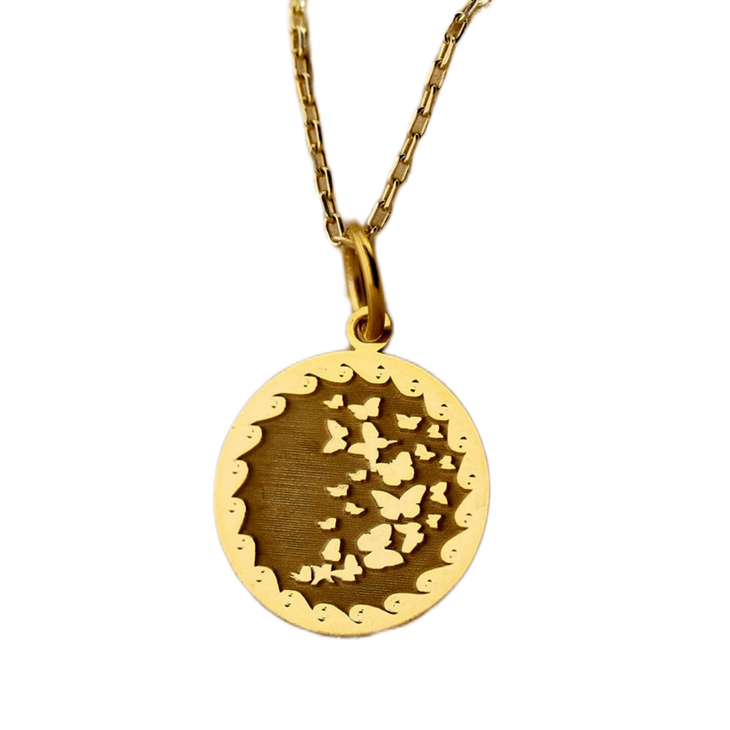 Collar de plata de ley 925 de 24 mm | Cadena de 45 cm | Virgo | Colgante con el símbolo de Virgo | Zodiaco | Colgante con el signo de Virgo | Día de la Madre | Joyería con baño de oro | L_01413