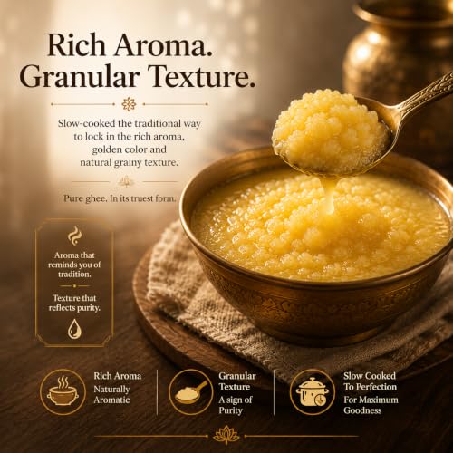 Image of Vaideek Wellness Pure Cow Ghee Cultured Desi Ghee| Bilona Cow Ghee Two Way Churned | Made In Earthen Pots | Lab Certified | 500 Ml