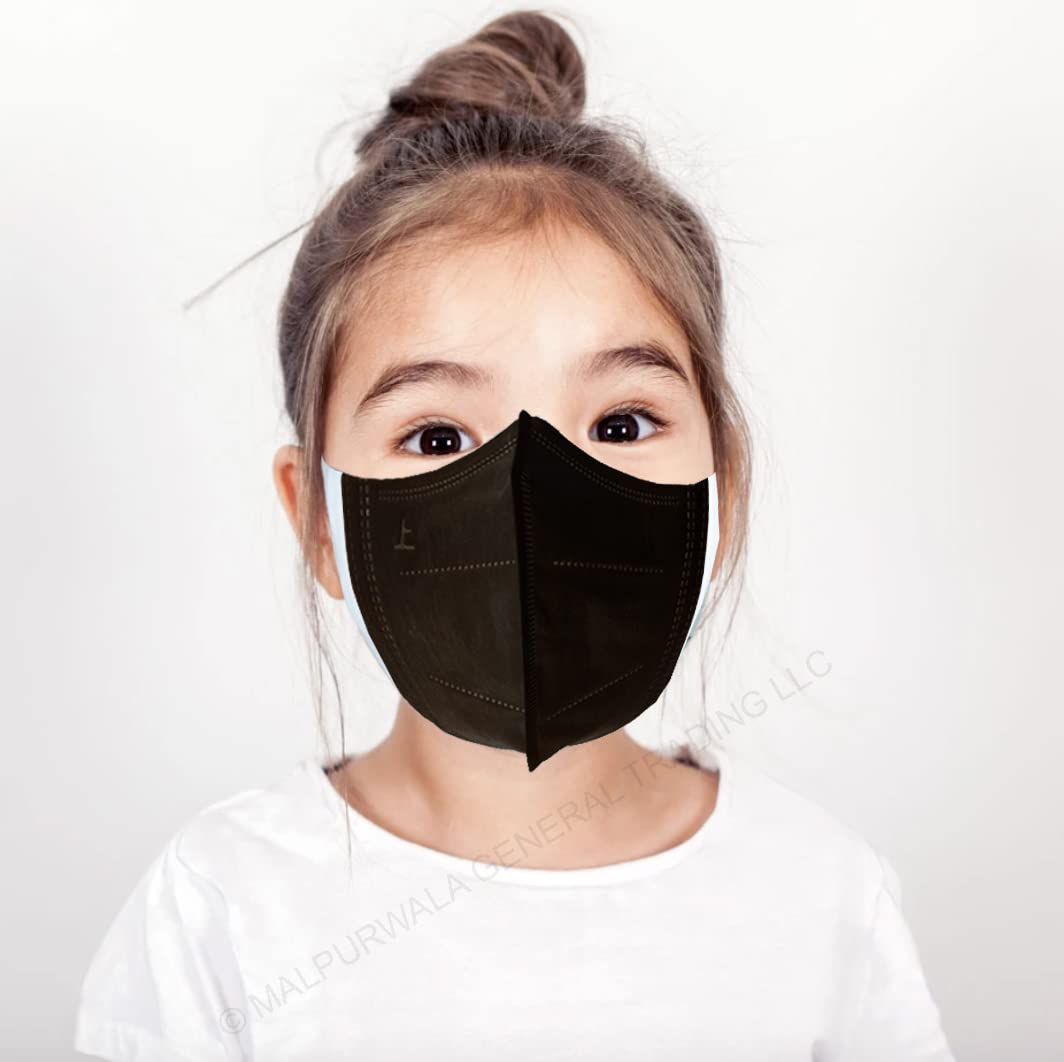 3D Protective Face Mask for Kids/Children (50pcs) (Black/White)