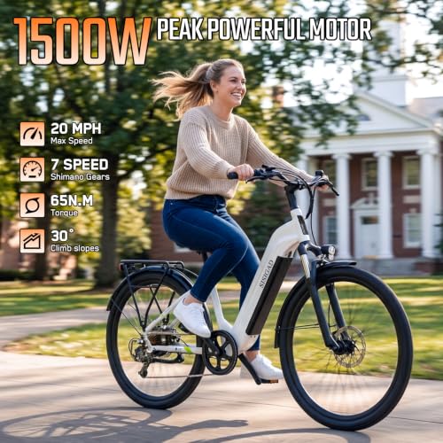 Image of SISIGAD Electric Bike for Adults,48V Removable Battery City Ebike,28MPH