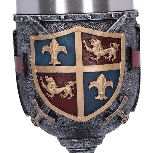 Nemesis Now Heraldic Goblet 20cm, Resin, Silver, Sword and Shield Goblet, Historical Collectable, Medieval Giftware, Removable Stainless Steel Insert, Cast in The Finest Resin, Expertly Hand-Painted - Image 6