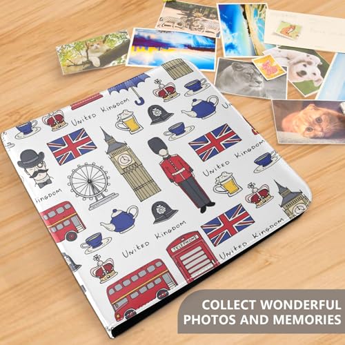 Álbumes de Fotos Autoadhesivos DIY, Álbum de Recortes con Cubierta de Cuero Sintético y Símbolos de Inglaterra, 40 Páginas, para Bodas, Viajes, Familia y Escuela miniatura 2