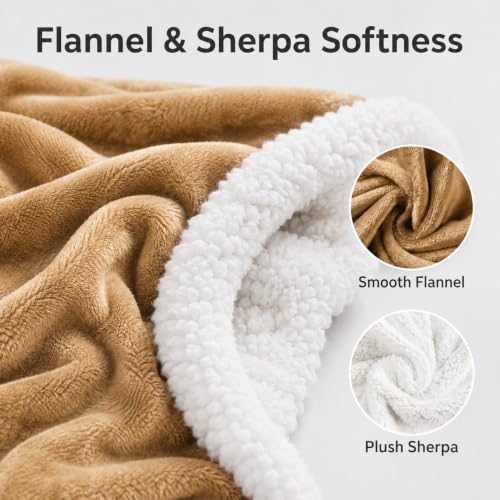 YUSTAL Electric Heated Blanket Full Size 72" x 84", Soft Flannel Heating Blanket for Bed, Sofa, Bedroom, 10 Heat Settings, 1-12H Auto Shut Off, Overheat Protection, Machine Washable, Light Camel — view 2