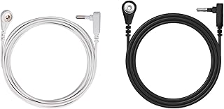 2 Pack Grounding Cords, 15 Feet Grounding Cable, Replacement Grounding Wire for Grounding Mats, Sheets, Pillowcases, 1 White & 1 Black.