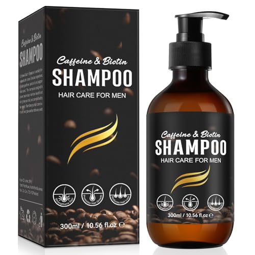 Coffein Shampoo (300ml),Koffein Shampoo with Biotin,shampoo herren haarausfall,Stärkt das Haar,Fördert