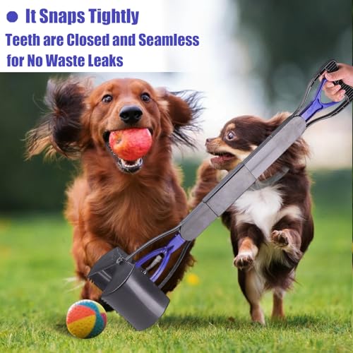 Image of 32'' Pooper Scooper for Large Small Dogs Heavy Duty, Long Handle Poop Scoop for Yard, Grass, Gravel, Dog Poop Grabber with High Strength Material and Durable Spring(Blue)