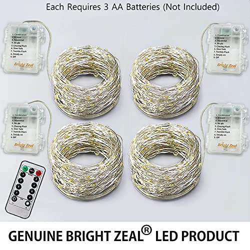 Bright Zeal 66 Ft 200 Led Crystal Blue Fairy Lights Battery Operated With Timer And Remote - 8 Modes String Lights Outdoor Waterproof Twinkle Lights Silver Wire Fairy String Lights Indoor With Remote #TOP5