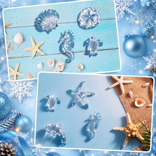 GlikCeil 12 Pcs Clear Beach Coastal Acrylic Christmas Tree Ornaments by GlikCeil - Used condition - Image 5
