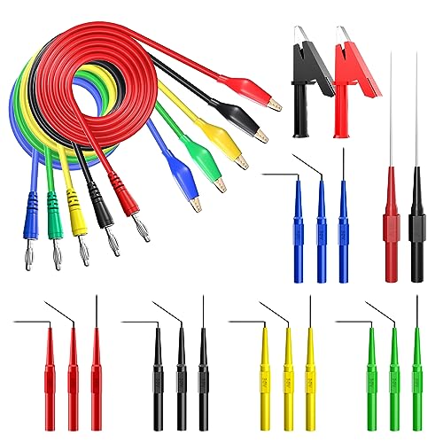 Image of Goupchn Back Probe Kit Banana Plug to Copper Alligator Clip Automotive Test Leads Set with 3 Configurations Back Probe Pins Extended Length Probes for Car Repairing Diagnostic