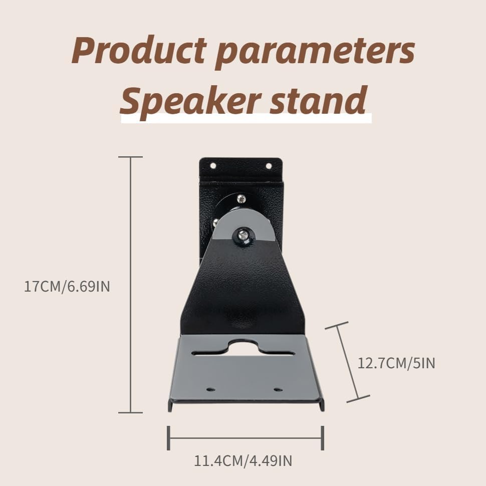 shinar Metal Wall Mount Compatible with Sonos Era 300 Swivels up to 360° / Tilts -70° / +70° Rotation Without Adjusting Screws Max. 12 kg (2-Pack, Black) - Image 6