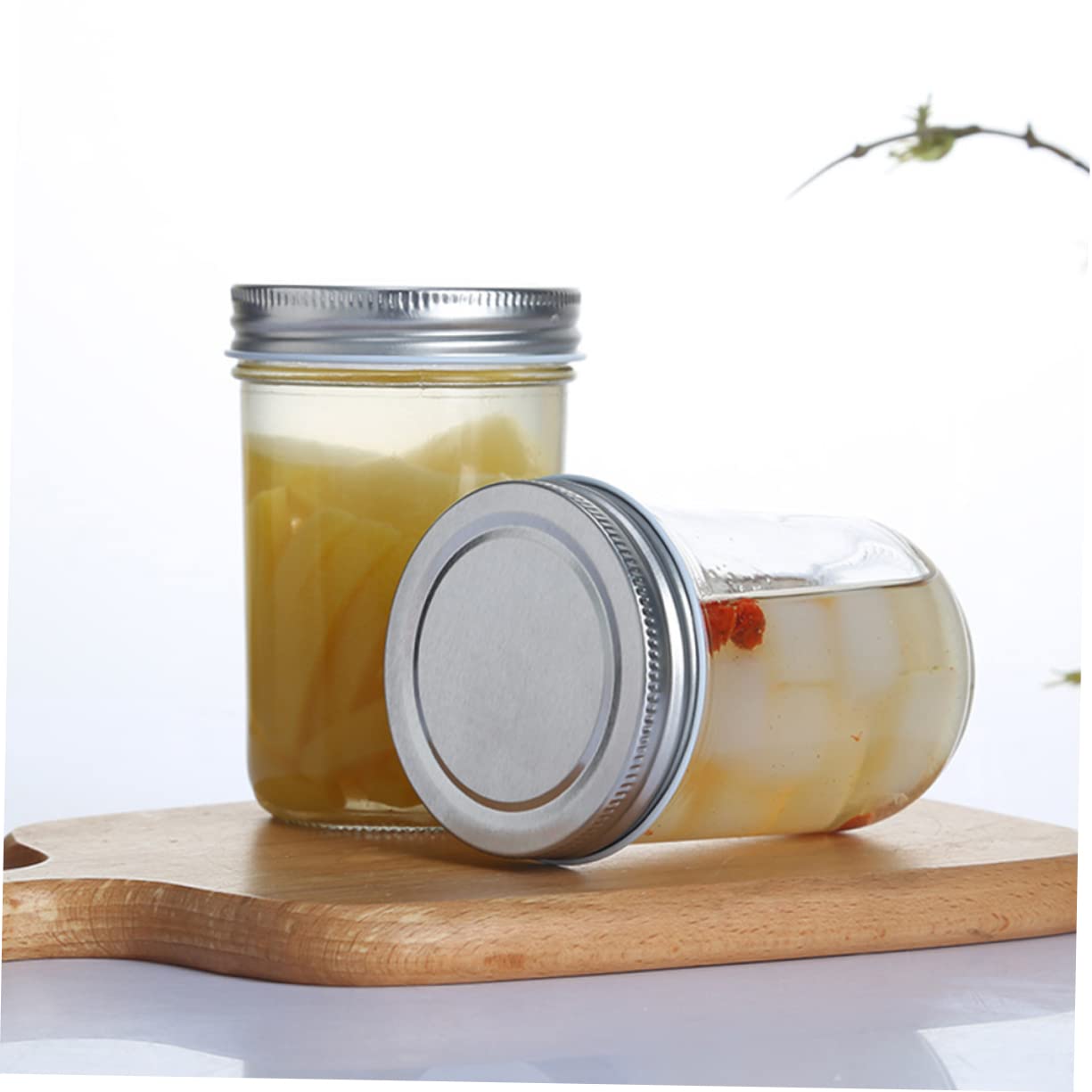 Mobestech Set da 4 Barattoli in Vetro Chiusura Ermetica per Alimenti, Contenitori Multiuso per Conservazione in Casa, Vasetti per Marmellata e Spezie